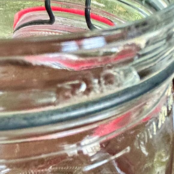 Vintage Glass Tea Jar with Clamp Lid – 6.25” Tall Teabag Storage Canister - Picture 4 of 14